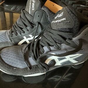 Asics Black and Gray Snapdown Wrestling Shoes